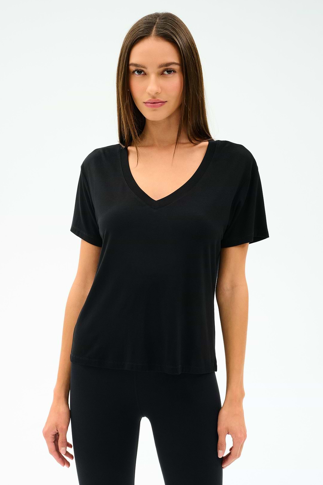 Georgia Jersey V-Neck - Black – SPLITS59