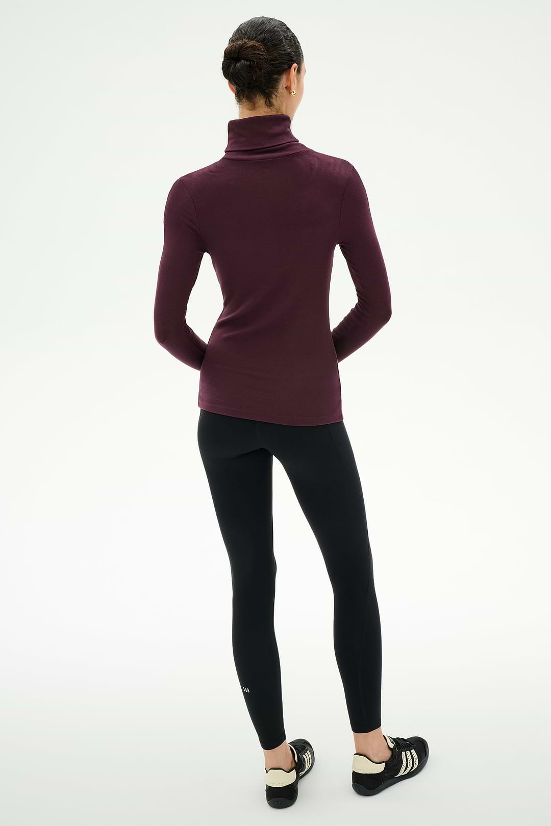Jackson Rib Full Length Turtleneck - Dark Cherry/Creme – SPLITS59