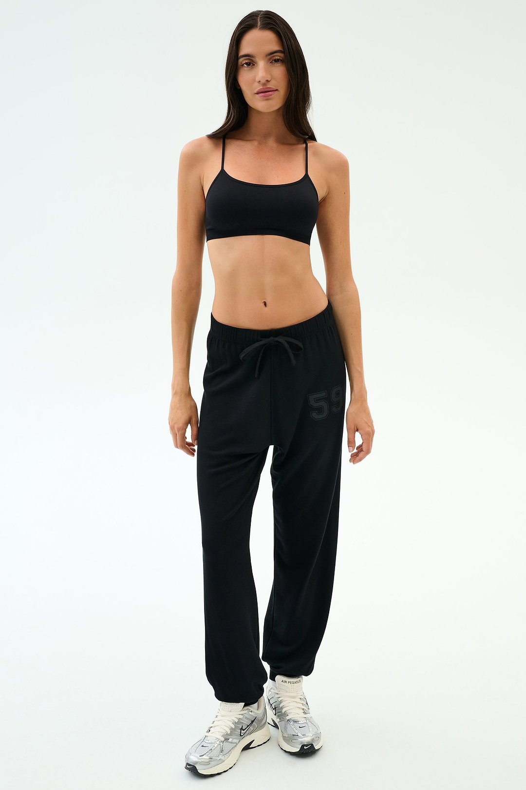 Andie Oversized Fleece Varsity 59 Sweatpant - Black/59 – SPLITS59