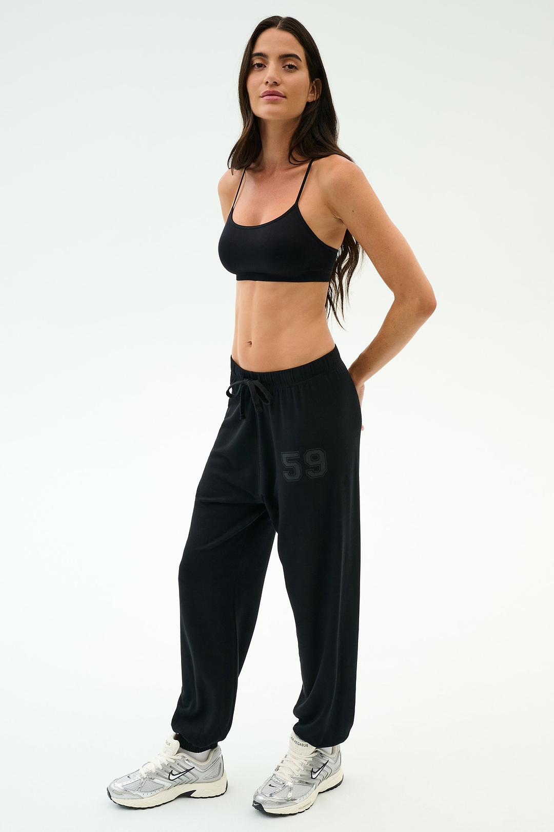 Andie Oversized Fleece Varsity 59 Sweatpant - Black/59 – SPLITS59