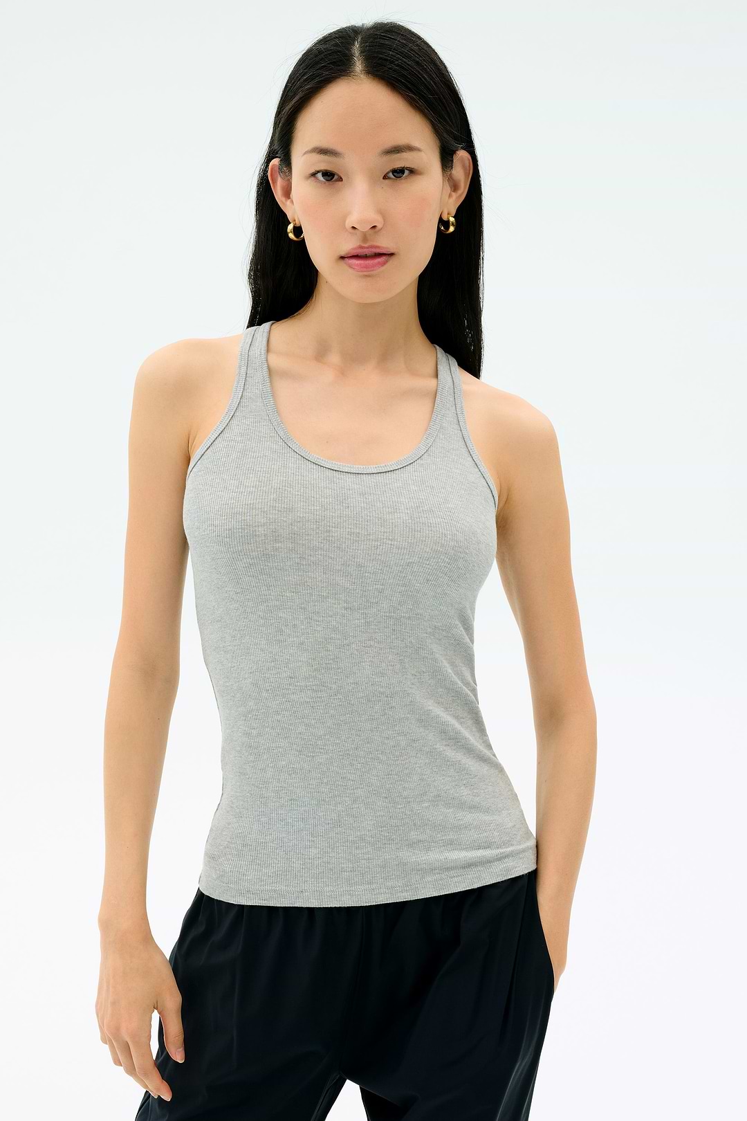 Women's Ashby Ribbed Tank in Heather Grey – SPLITS59