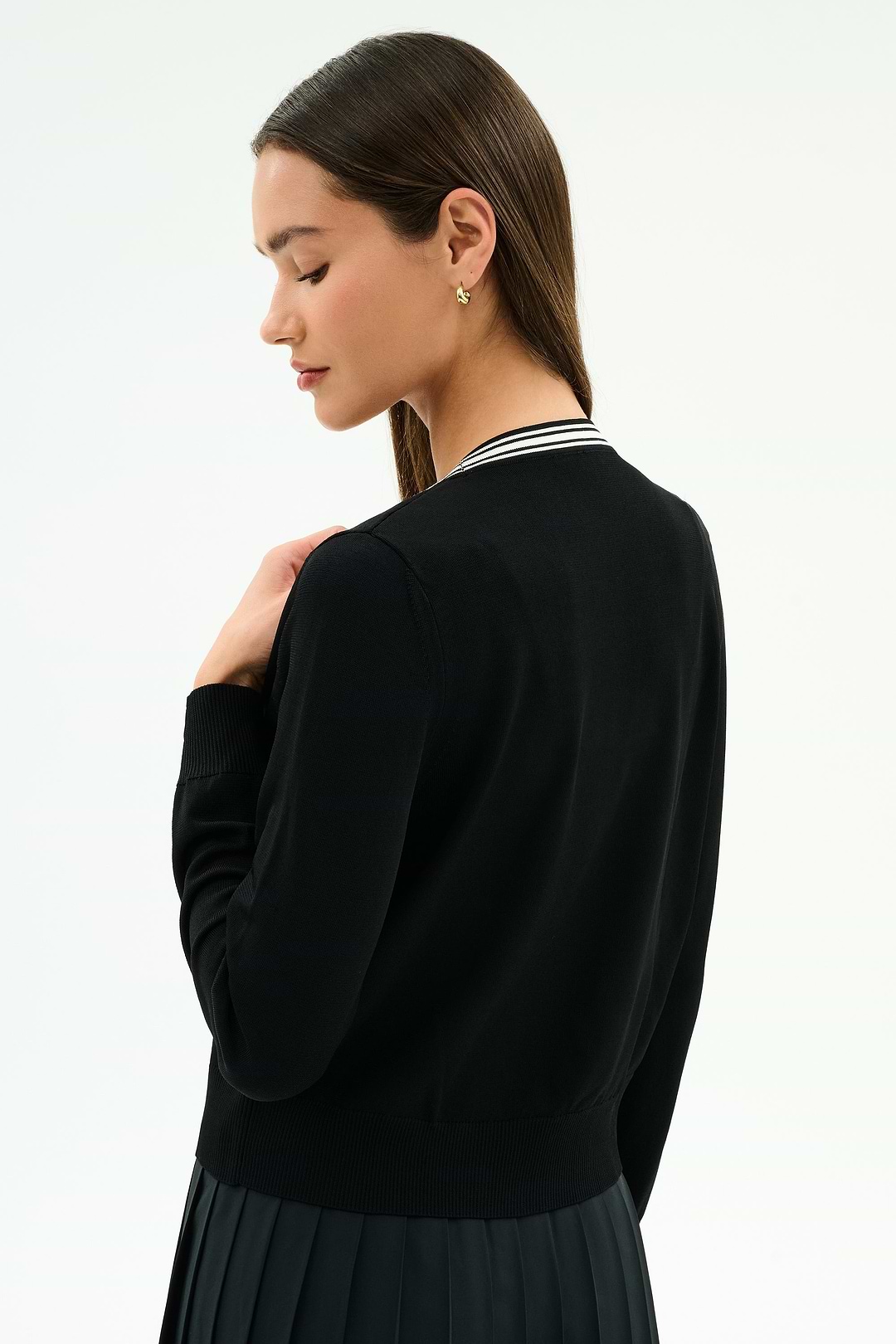 Bekah Knit Cardigan - Black/White – SPLITS59