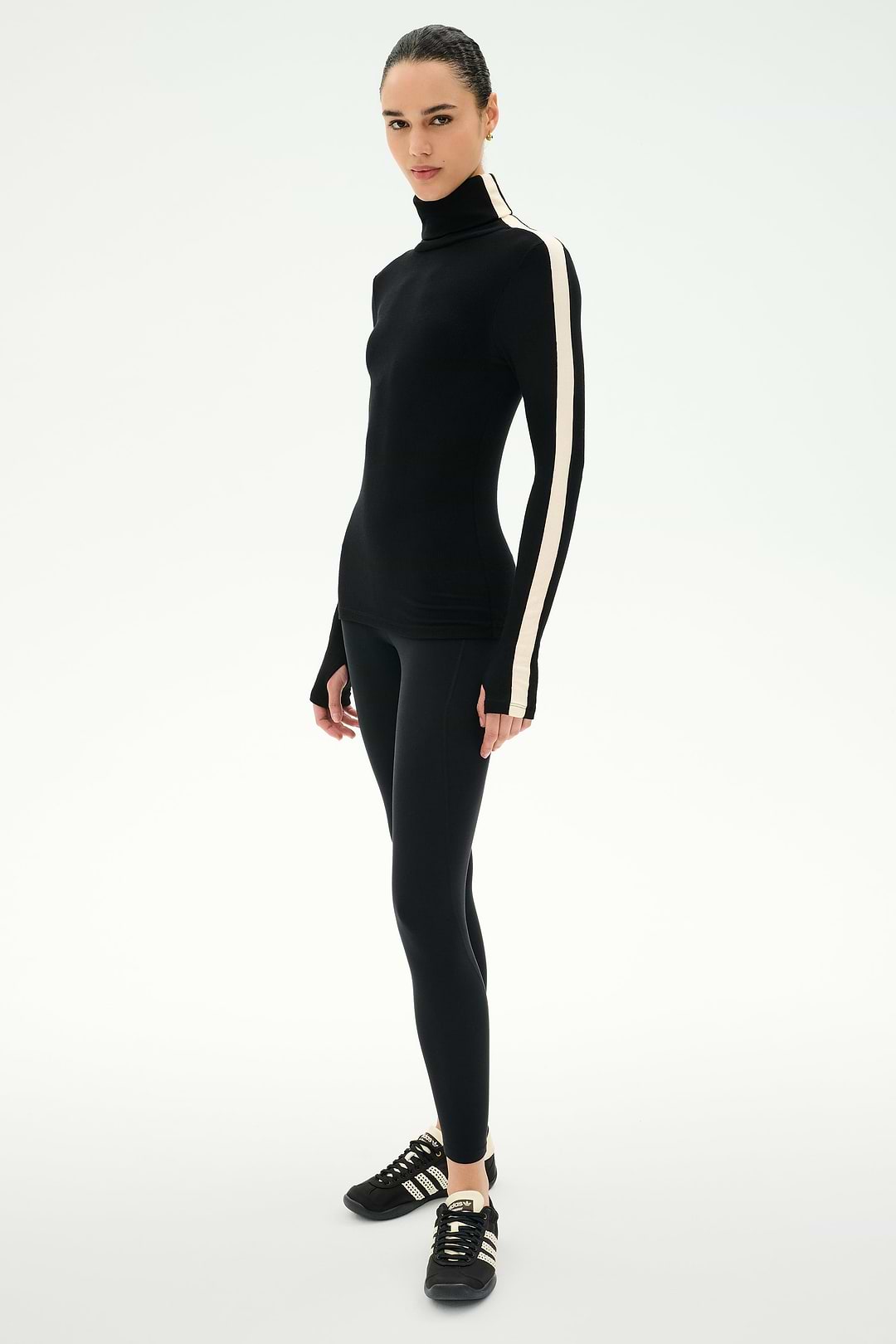 Jackson Rib Full Length Turtleneck - Black/Creme – SPLITS59