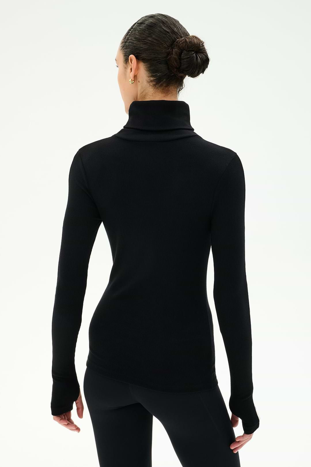 Jackson Rib Full Length Turtleneck - Black/Creme – SPLITS59