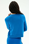 Model with long dark hair shown from the back against a plain light background, wearing the SPLITS59 Brooks Fleece Long Sleeve Sweatshirt in Classic Blue with matching modal spandex pants.