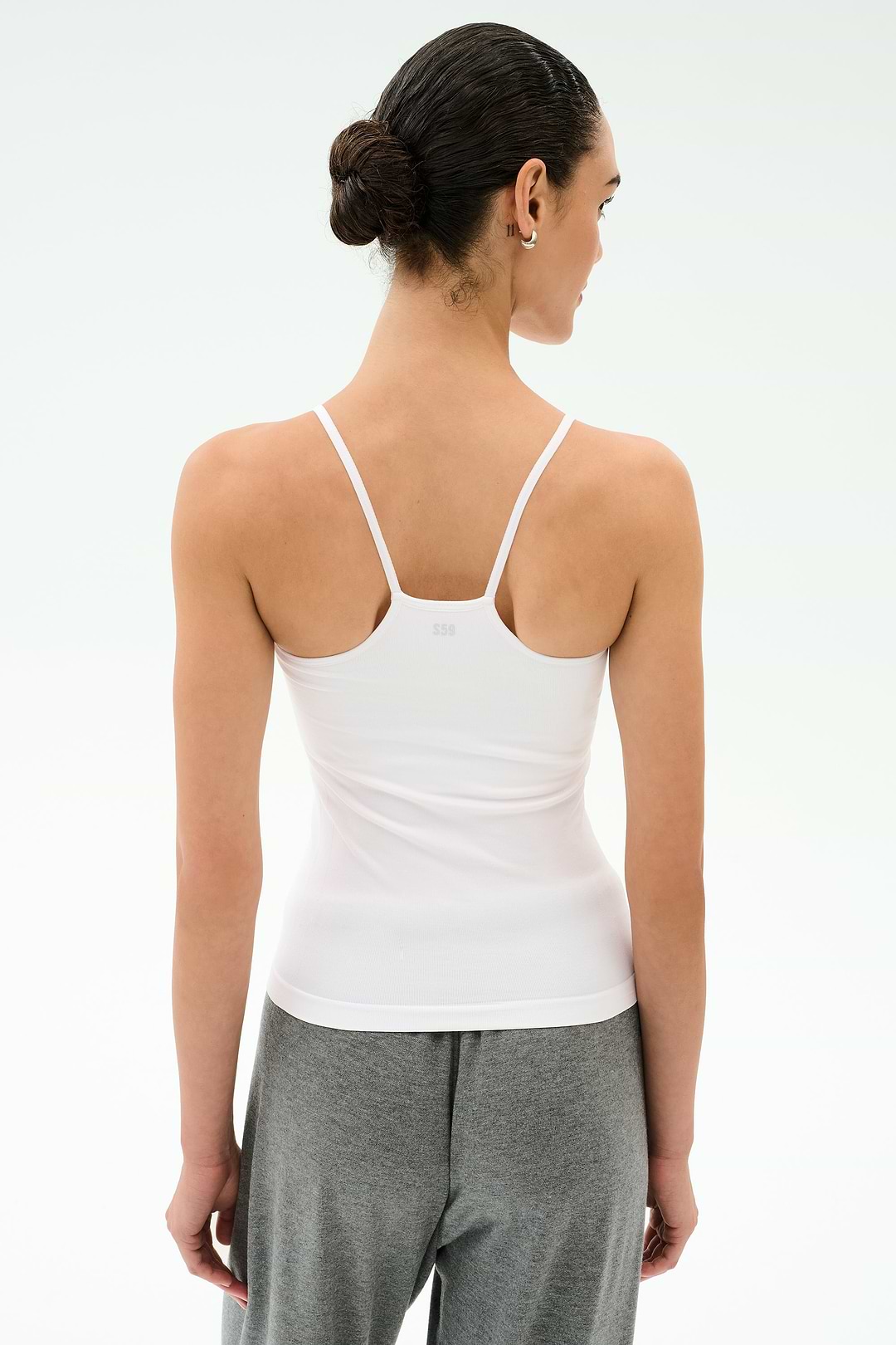 Loren Seamless Waist Length Tank - White – SPLITS59