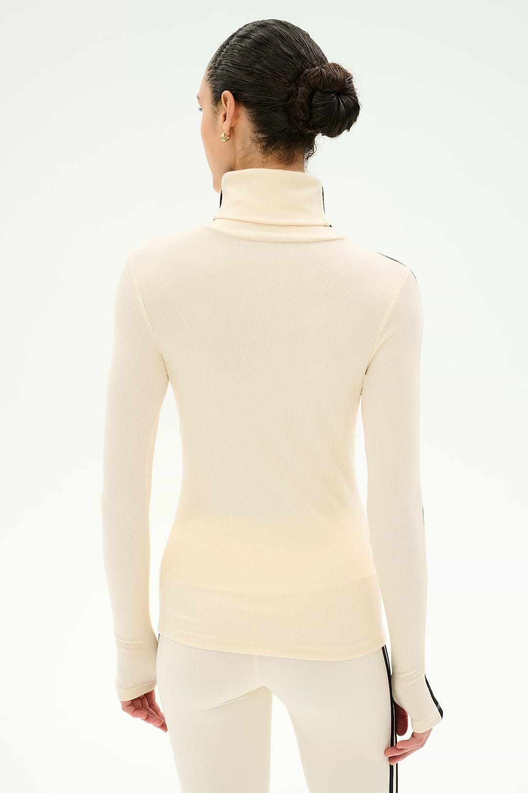 Jackson Rib Full Length Turtleneck - Creme/Black – SPLITS59