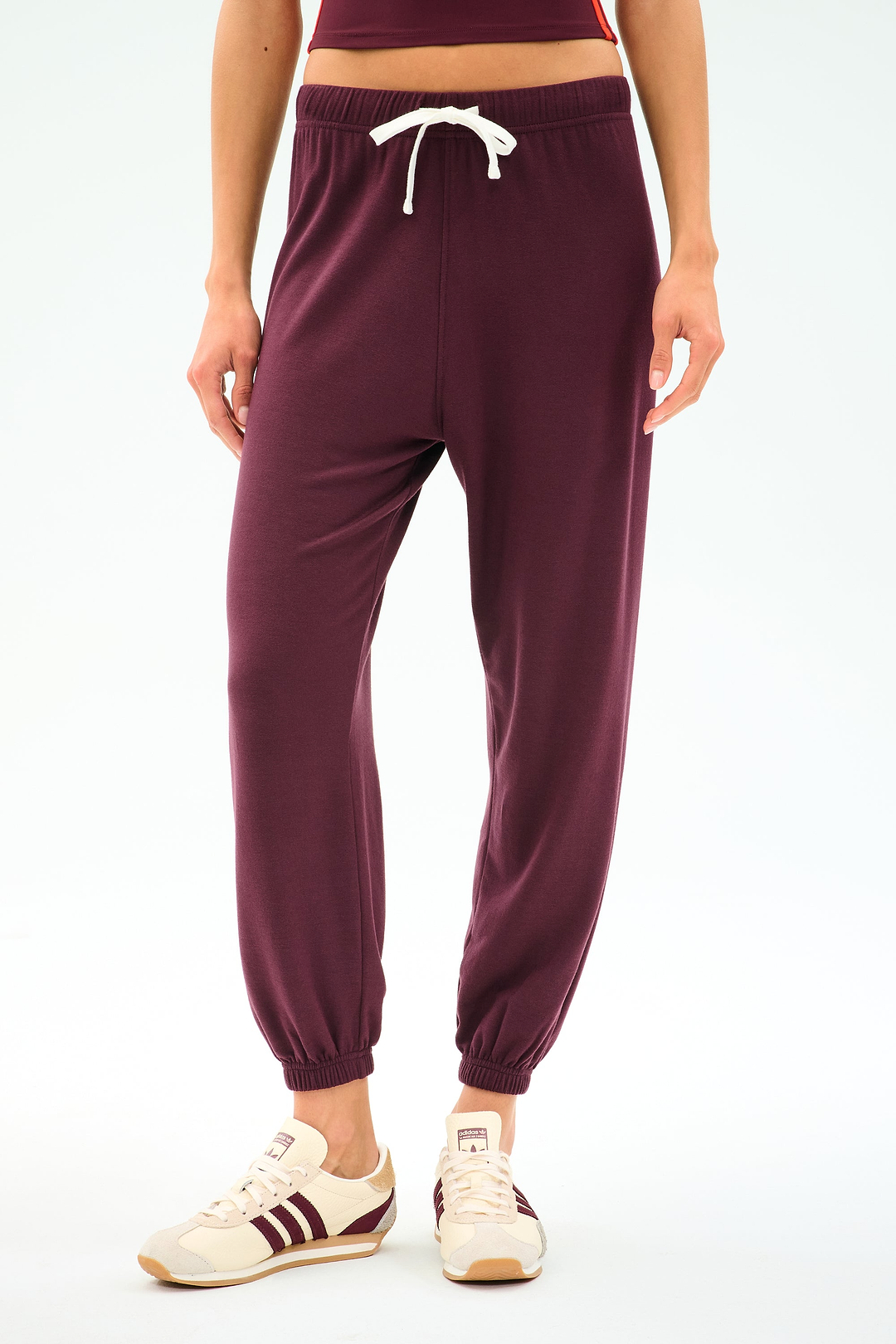 Andie Oversized Fleece Sweatpant - Dk Cherry – SPLITS59