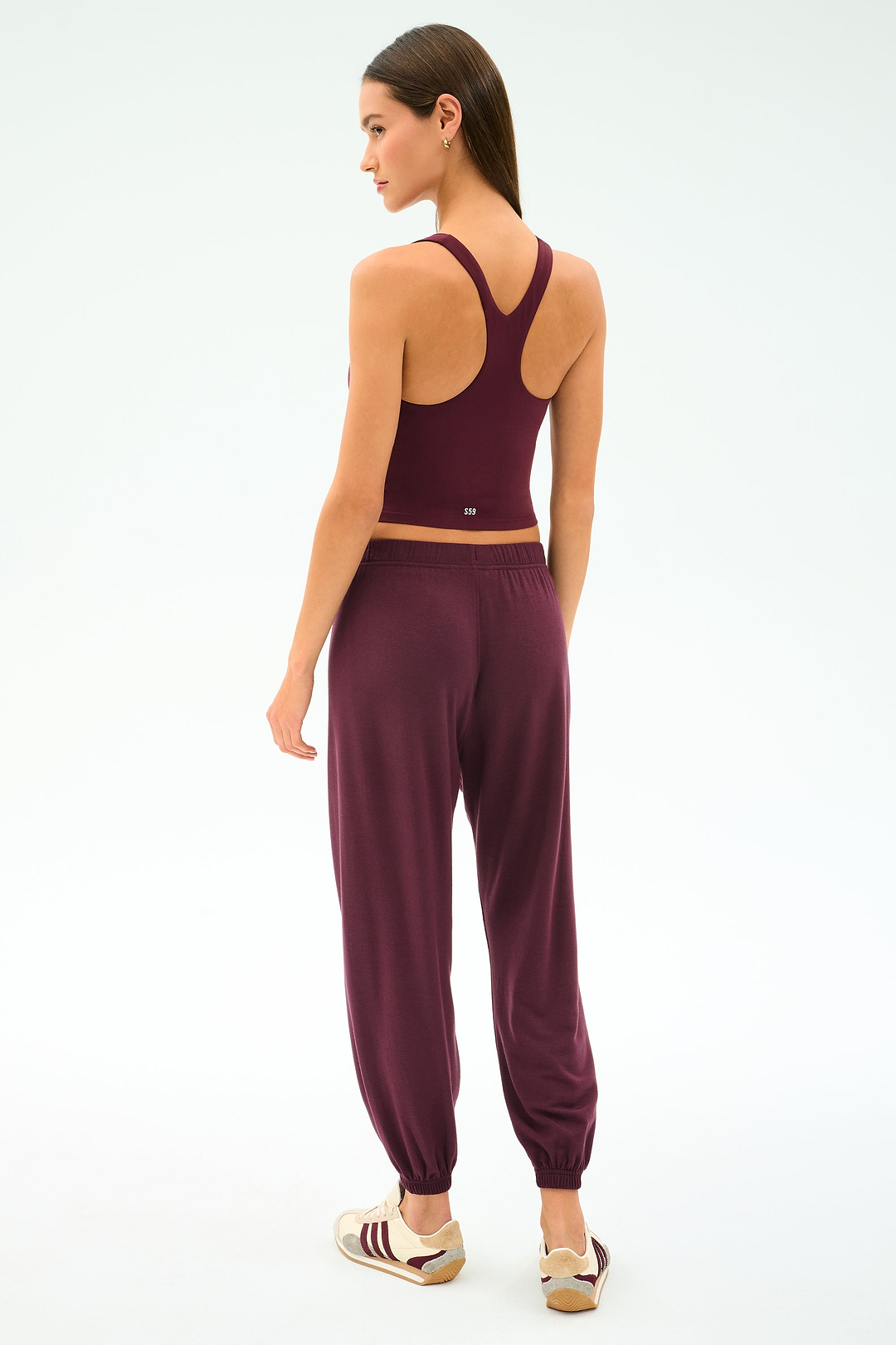 Andie Oversized Fleece Sweatpant - Dark Cherry – SPLITS59