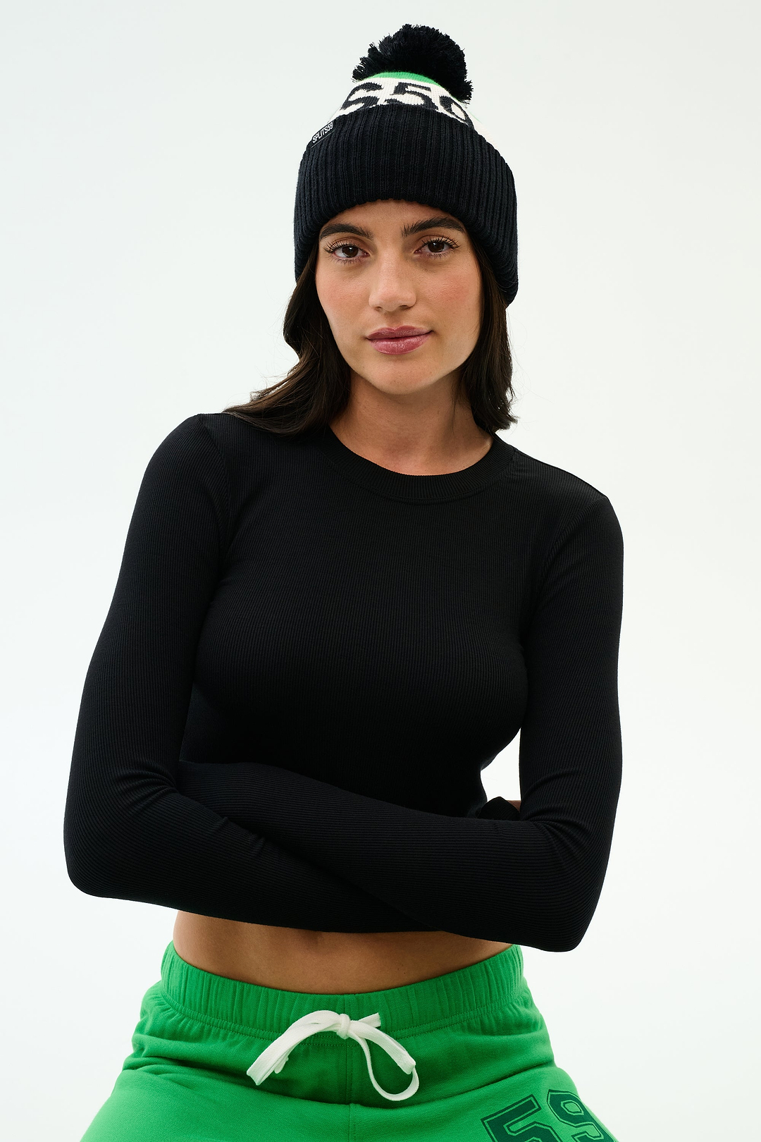 Winter Pom Pom Beanie - Black/Grass – SPLITS59