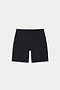 SPLITS59 Airweight High Waist Pocket Short 6” in black features a fitted design and is made from stretchy nylon spandex athletic fabric, shown against a plain white background.