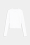 The SPLITS59 Airweight Lite Long Sleeve Waist Length tee in white is a lightweight, crew neck top, laid flat on a white background—ideal for gym workouts and quick-dry comfort.