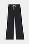 The SPLITS59 Willow Airweight Wide Leg - Black/White features white side stripes and a white drawstring at the elastic waist, crafted from buttery-soft fabric and shown on a plain background.