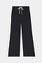 The SPLITS59 Willow Airweight Wide Leg - Black/White features white side stripes and a white drawstring at the elastic waist, crafted from buttery-soft fabric and shown on a plain background.