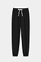 The SPLITS59 Andie Dual Waist Sweatpant in Black/White features a comfortable modal spandex blend, elastic waistband, white drawstring, and elastic cuffs, shown against a plain white background.