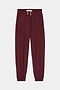The SPLITS59 Andie Oversized Fleece Sweatpant in Dk Cherry features elastic cuffs and a white drawstring waistband, crafted from a stretchy spandex blend, shown laid flat on a white background.