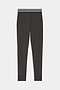 The SPLITS59 Bailey Active Rib High Waist 7/8 leggings in Heather Graphite feature a black-and-white striped elastic waistband and are shown laid flat on a white background.