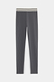 The SPLITS59 Bailey Active Rib High Waist 7/8 leggings feature a slim fit in gray with a white and black striped elastic waistband, shown flat against a white background.