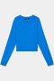 The SPLITS59 Brooks Fleece Long Sleeve Sweatshirt in Classic Blue is laid flat on a white background.