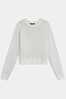 The SPLITS59 Brooks Fleece Long Sleeve Sweatshirt in light gray features a crew neck and cropped fit, shown laid flat on a white background.