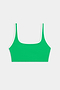 SPLITS59 Cait Rigor Bra in Grass/White, featuring a square neckline and high-performance Rigor fabric, shown on a plain light background.