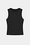 The SPLITS59 Carter Airweight Lite Tank - Black is a buttery soft, plain black sleeveless workout top shown laid flat on a white background.