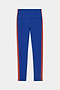 Clare High Waist Rigor 7/8 - Cobalt/Terracotta by SPLITS59 features blue leggings with red stripes, high waist, full length, and soft nylon-spandex blend on a white background.