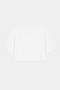 The SPLITS59 Djuna Oversized Crop Jersey Tee in white, a short-sleeve, cropped t-shirt made from a soft spandex blend, is laid flat on a light gray background.
