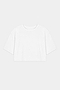 The SPLITS59 Djuna Oversized Crop Jersey Tee in white, a short-sleeve, cropped t-shirt made from a soft spandex blend, is laid flat on a light gray background.