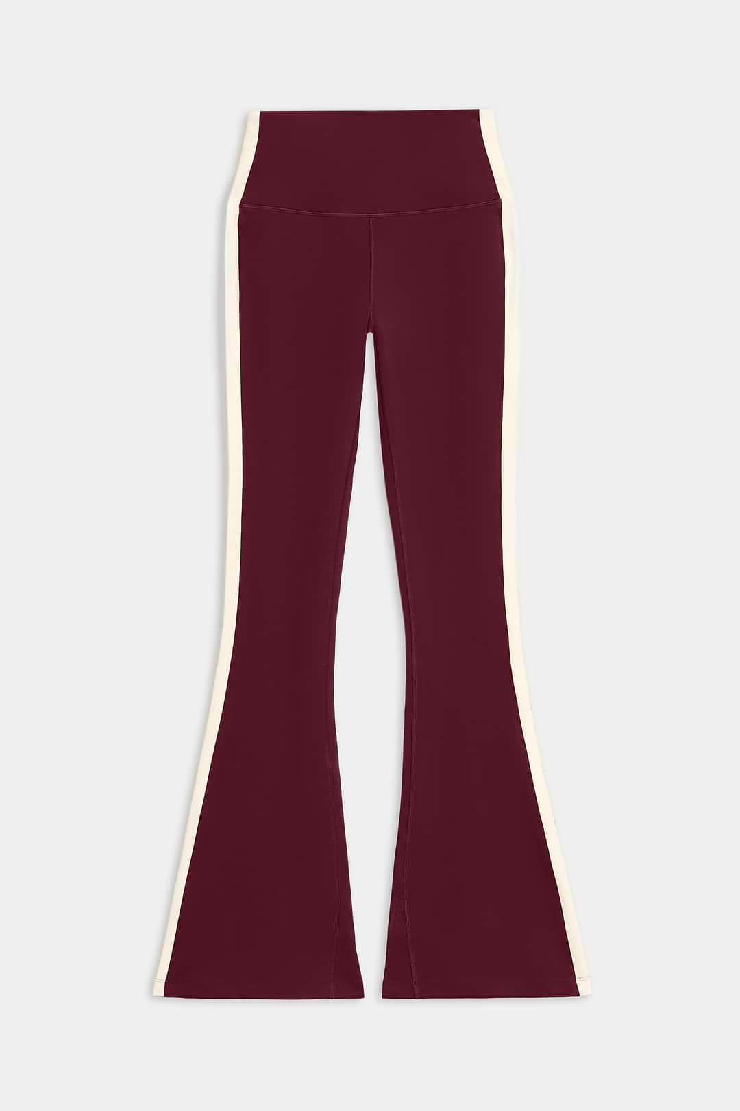 Raquel High Waist Flared Legging - Dark Cherry/Creme – SPLITS59