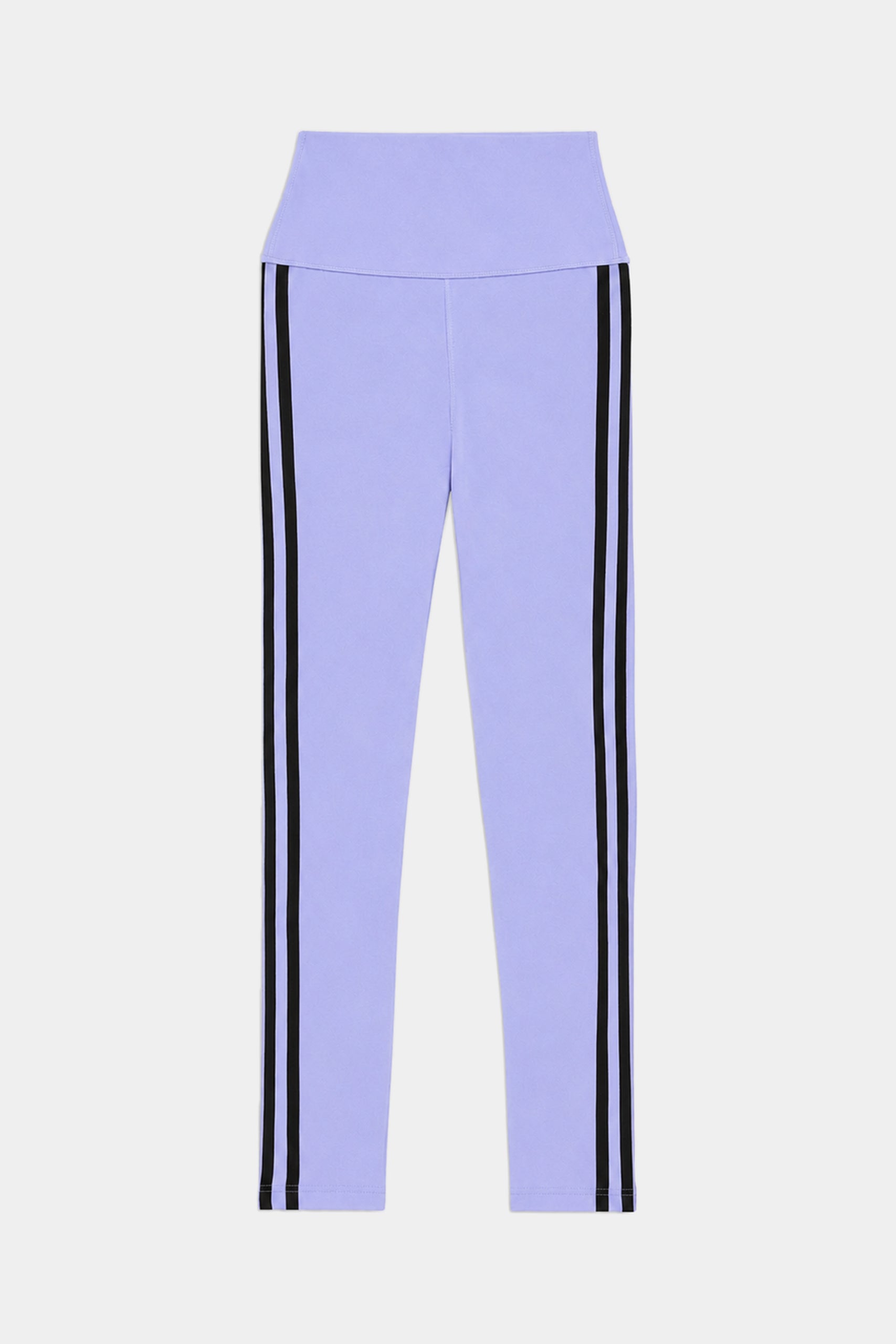 SPLITS59 Ella High Waist Airweight 7/8 leggings in Purple Haze/Black feature two black vertical stripes down each leg, shown on a white background.