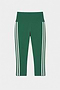 The SPLITS59 Ella High Waist Airweight Capri in Arugula/White features a cropped silhouette, high waistband, and two vertical white side stripes, shown against a plain white background.