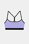 The SPLITS59 Emerson Airweight Bra in Purple Haze/Black features a racerback design, black trim, and a nylon-spandex blend, shown on a plain white background.