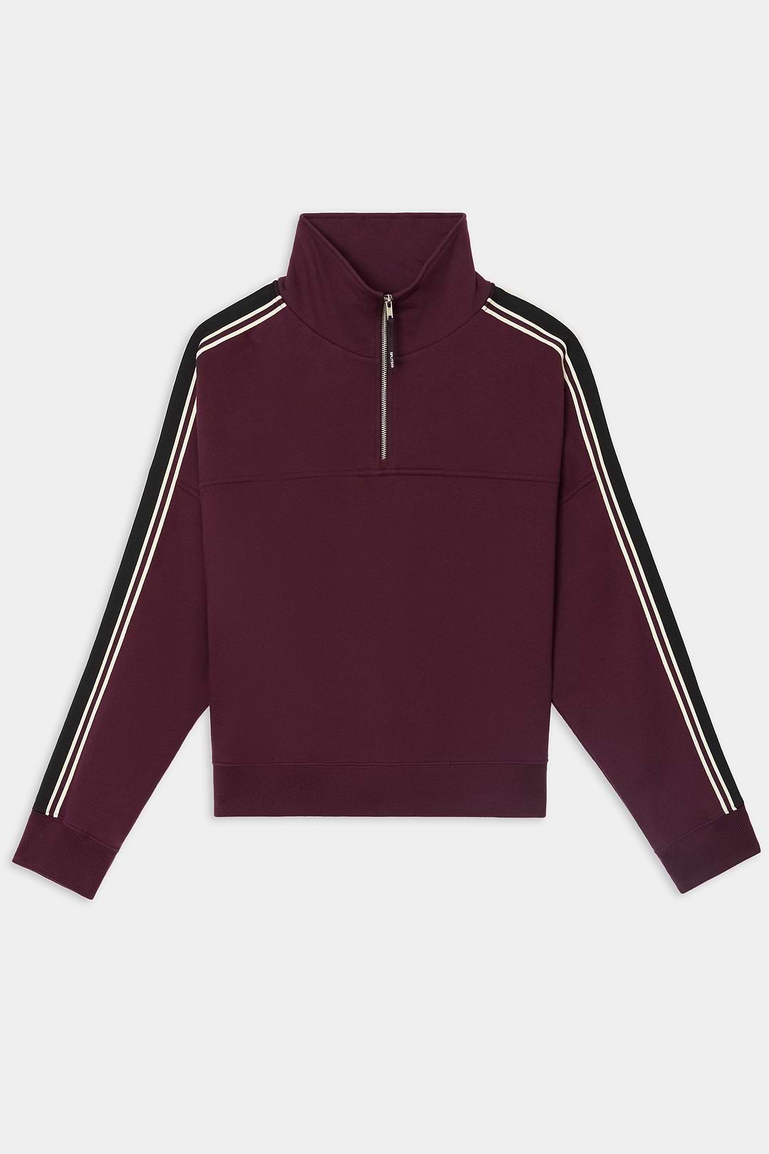 Goldie French Terry Oversized Half Zip - Dark Cherry/Black – SPLITS59