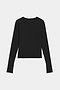 The Airweight Lite LS Waist Length shirt in black from SPLITS59 is showcased on a white background; its long sleeves, crew neckline, and quick-dry fabric make it perfect for gym workouts.