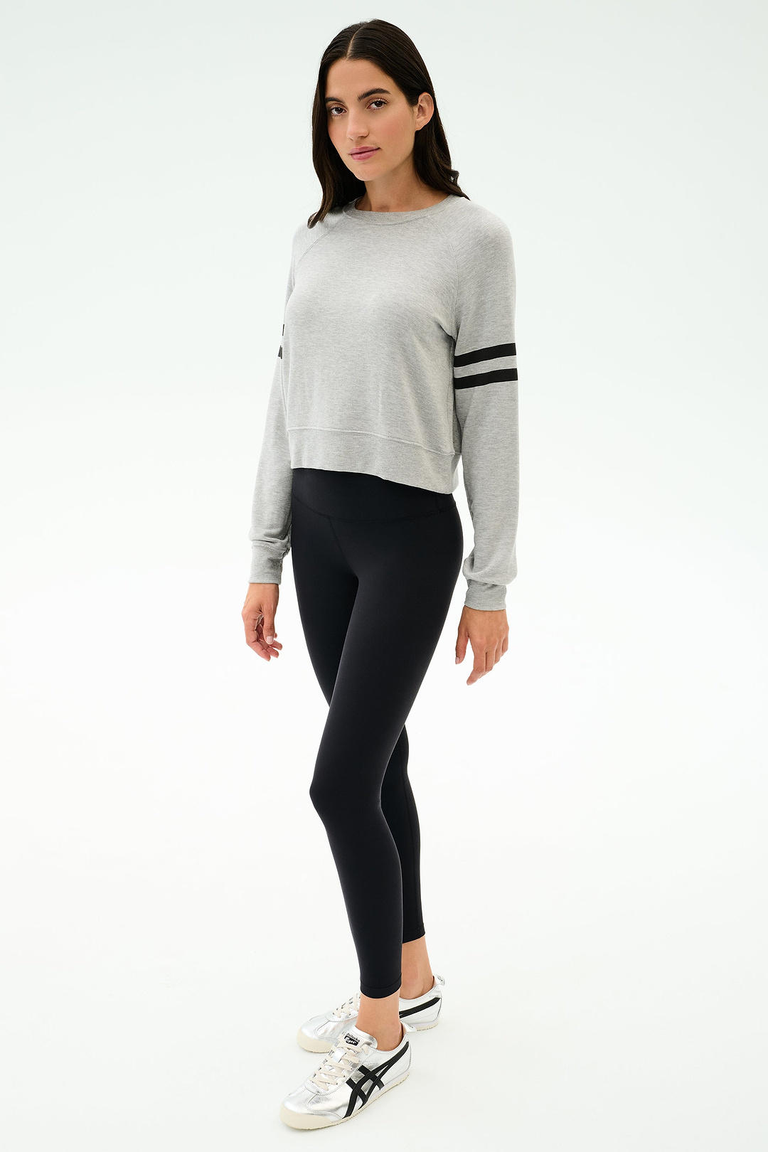Brooks Stripe Fleece Sweatshirt - Heather Grey/Black – SPLITS59