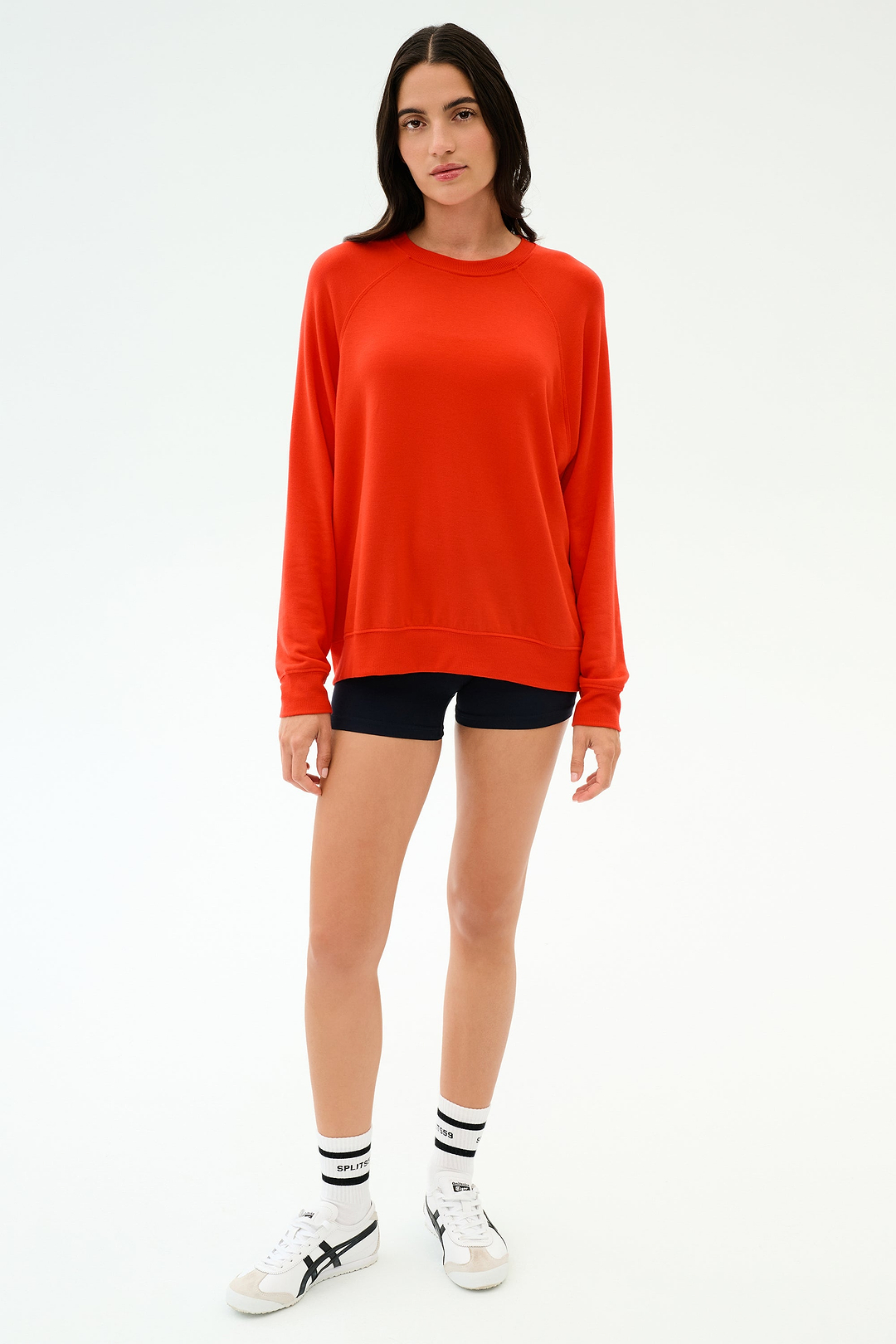トップス SWEATSHIRT Andie Oversized Fleece Sweatshirt - Lotus Red – SPLITS59