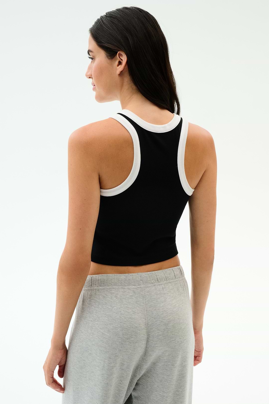Kiki Rib Crop Tank - Black/White – SPLITS59