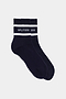 A pair of dark blue vintage sport athletic socks with white stripes and the text "SPLITS59" on the cuffs, displayed on a white background.