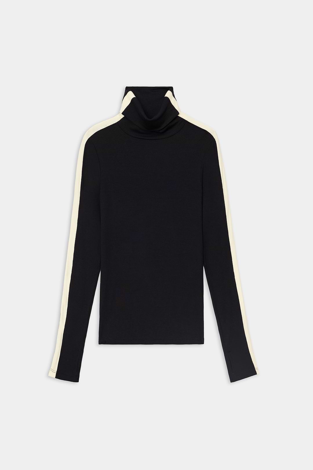 Jackson Rib Full Length Turtleneck - Black/Creme – SPLITS59