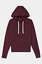 Joey Fleece Hoodie - Dark Cherry by SPLITS59, made from a soft modal and spandex blend, features white drawstrings and a front kangaroo pocket, displayed flat on a white background.