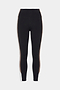 The SPLITS59 Layla Airweight High Waist 7/8 legging in Black/Lentil features soft Airweight fabric and brown and white side panels—ideal for hot yoga. Shown on a plain white background.