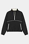 The SPLITS59 Lyle Woven Nylon Pullover in Black/Creme features a half-zip front, stand-up collar, cream trim, two zippered pockets, and elastic cuffs. Made from nylon with a hint of spandex for comfort and flexibility.