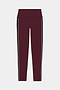 Pair of SPLITS59 Margot Rigor Legging in Dark Cherry/Black, featuring high performance fabric, a high waistband, and vertical black and white side stripes, laid flat on a white background.