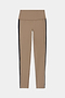The SPLITS59 Margot Rigor Legging in Lentil/Black is a pair of beige high-waisted leggings crafted from a soft nylon and spandex blend, featuring black and white side stripes, shown laid flat on a white background.