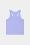 The SPLITS59 Mel Airweight Lite Tank in Purple Haze, made from a soft nylon-spandex blend, is shown racerback style laid flat on a white background.