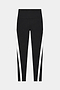 The SPLITS59 Miles High Waist Rigor 7/8 leggings in Black/White feature a form-fitting design with white diagonal stripes and supportive Rigor fabric, ideal for gym workouts. Shown against a plain light background.