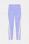 The SPLITS59 Miles High Waist Rigor 7/8 in Purple Haze/White features white diagonal side stripes, ideal for yoga or gym sessions, and is shown on a plain light background.