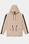 The SPLITS59 Reggie Water Repellent Jacket in Latte/Black features a lightweight design, black drawstrings, two front flap pockets, and black sleeve stripes—a versatile choice for any occasion.