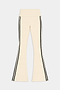 The SPLITS59 Raquel High Waist Supplex Flare - Creme/Black pants feature a cream color with black side stripes, a high waistband inspired by high waist leggings, and full-length flared legs. Crafted with comfortable 4-way stretch fabric, they are shown laid flat on a plain background.